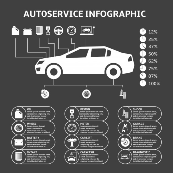 Car auto service infographics design elements Car auto service infographics design elements