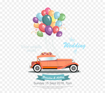Car Marriage - Cartoon wedding car Car Marriage - Cartoon wedding car