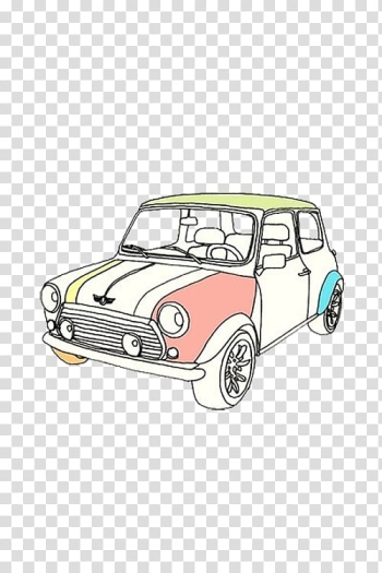 Car MINI Cooper Illustration, Cartoon car lines transparent background PNG clipart