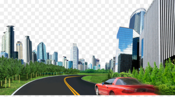 Car Poster Road - City road background Car Poster Road - City road background