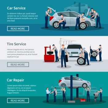 Car repair services banner set Free Vector Car repair services banner set Free Vector