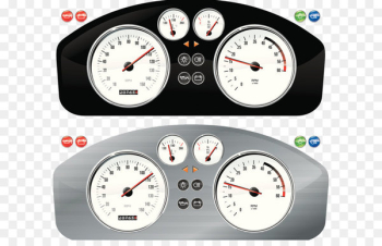 Car Speedometer Dashboard Illustration - Metal texture dashboard 