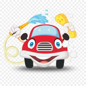 Car wash Cartoon Illustration - Cartoon red car Car wash Cartoon Illustration - Cartoon red car