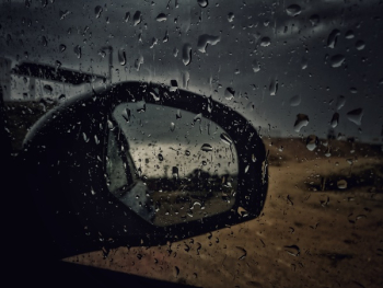 Car Window Panel With Water Droplets Car Window Panel With Water Droplets