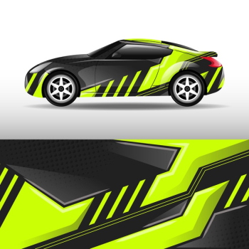 Car wrap design Free Vector