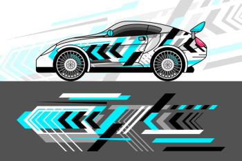 Car wrap design style Free Vector