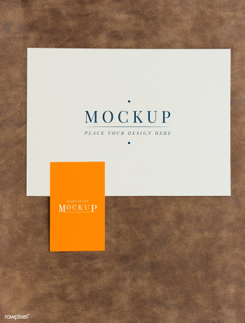 Card and tab mockup on brown leather | Free stock psd mockup - 525545 Card and tab mockup on brown leather | Free stock psd mockup - 525545
