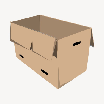 Cardboard box clipart, object illustration. | Free Photo - rawpixel