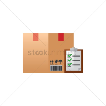 Cardboard box with checklist Cardboard box with checklist