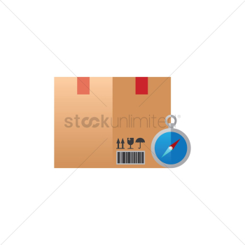 Cardboard box with compass Cardboard box with compass