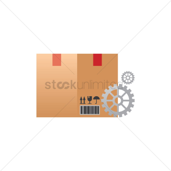 Cardboard box with gears Cardboard box with gears