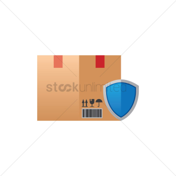 Cardboard box with shield Cardboard box with shield
