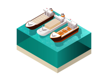 Cargo boats isometric composition Free Vector Cargo boats isometric composition Free Vector