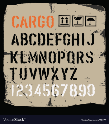 Cargo font vector image Cargo font vector image