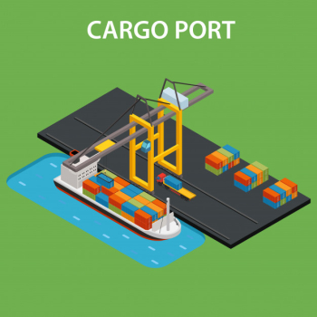 Cargo port isometric Free Vector Cargo port isometric Free Vector