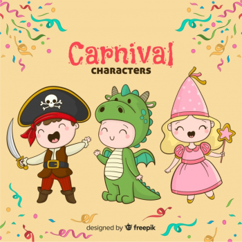 Carnival characters wearing costumes Carnival characters wearing costumes