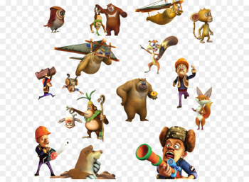 Carnivora Horse Collage Illustration - Bear haunt creative animated characters 