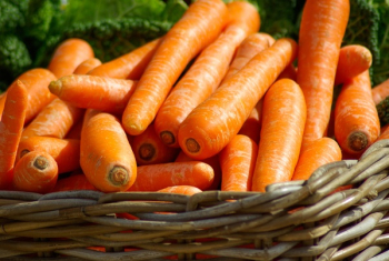 Carrots on Brown Woven Basket Carrots on Brown Woven Basket