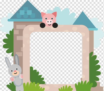 Cartoon Animal Illustration, Cartoon rabbit animal transparent background PNG clipart