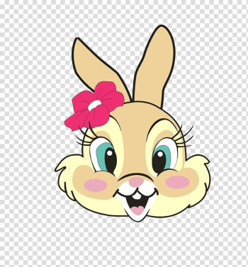 Cartoon Animation Comics, The rabbit with the flowers transparent background PNG clipart