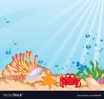 Cartoon aquarium vector image