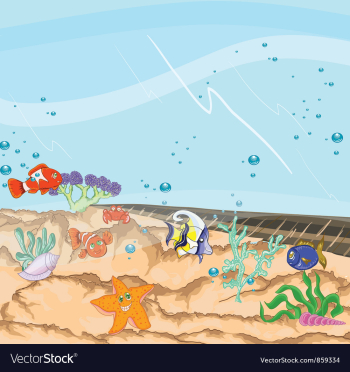 Cartoon aquarium vector image
