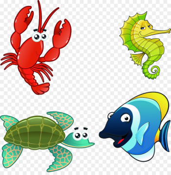Cartoon Aquatic animal Marine life Illustration - fish,Aquarium,Aquatic,animal,Cartoon 
