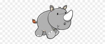 Cartoon Baby Rhino Cute Cartoon Charging Rhino Rhino - Baby Rhino Cartoon