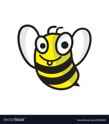 Cartoon bee logo design template honey logo vector image