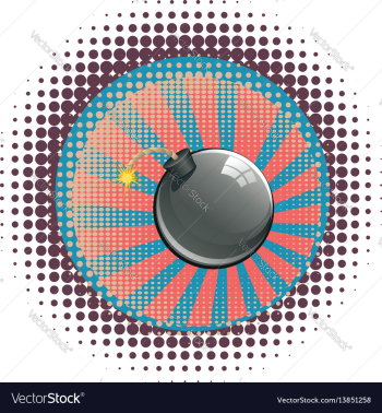 Cartoon black bomb vector image Cartoon black bomb vector image