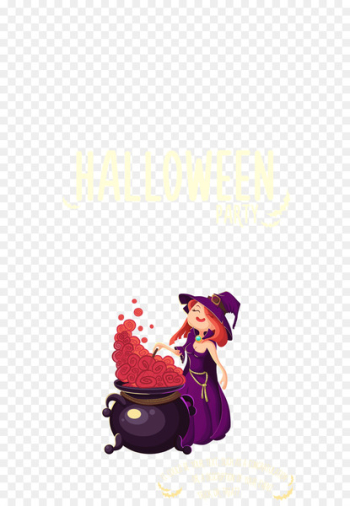 Cartoon Boszorkxe1ny Illustration - Halloween cartoon witch vector poster 