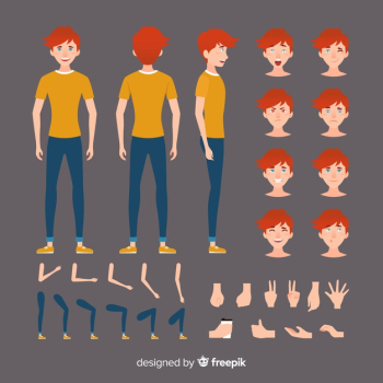 Cartoon boy character template Cartoon boy character template