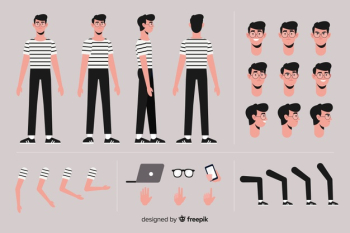 Cartoon boy character template Free Vector Cartoon boy character template Free Vector