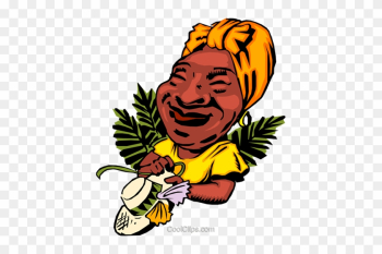 Cartoon Caribbean Lady Royalty Free Vector Clip Art - Cartoon African People