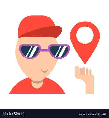 Cartoon character boy holding smartphone with vector image Cartoon character boy holding smartphone with vector image