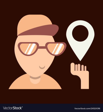 Cartoon character boy holding smartphone with vector image Cartoon character boy holding smartphone with vector image