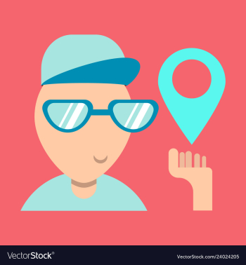 Cartoon character boy holding smartphone with vector image Cartoon character boy holding smartphone with vector image