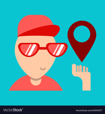 Cartoon character boy holding smartphone with vector image Cartoon character boy holding smartphone with vector image