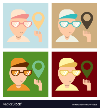 Cartoon character boy holding smartphone with vector image Cartoon character boy holding smartphone with vector image