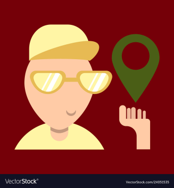 Cartoon character boy holding smartphone with vector image Cartoon character boy holding smartphone with vector image
