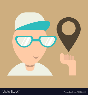 Cartoon character boy holding smartphone with vector image Cartoon character boy holding smartphone with vector image
