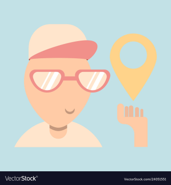 Cartoon character boy holding smartphone with vector image Cartoon character boy holding smartphone with vector image