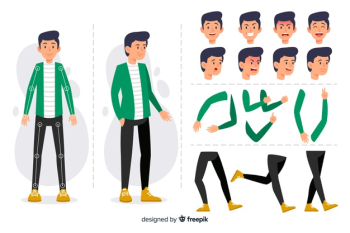 Cartoon character for motion design Free Vector Cartoon character for motion design Free Vector