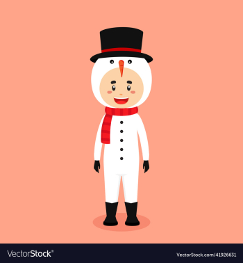 cartoon character wearing snowman costume cartoon character wearing snowman costume