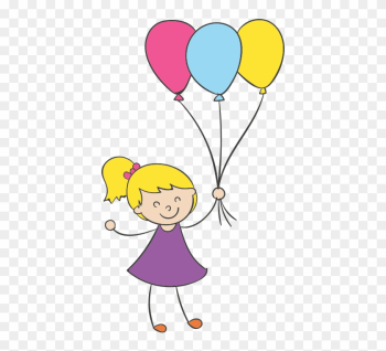 Cartoon Child Clip Art - Cartoon Girl Balloon Cartoon Child Clip Art - Cartoon Girl Balloon