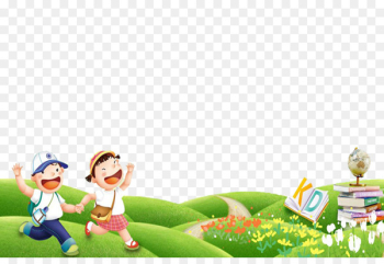 Cartoon Child National Primary School - Two children Cartoon Child National Primary School - Two children