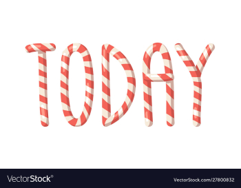 Cartoon christmas candy cane hand drawn font vector image Cartoon christmas candy cane hand drawn font vector image
