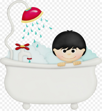cartoon clip art bathing child happy