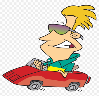 Cartoon Clipart Image Funny Cartoon Guy Driving His - Driving Cartoon Cartoon Clipart Image Funny Cartoon Guy Driving His - Driving Cartoon