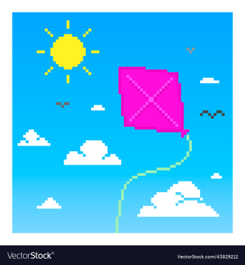 cartoon cloudy sky with sun and kite cartoon cloudy sky with sun and kite